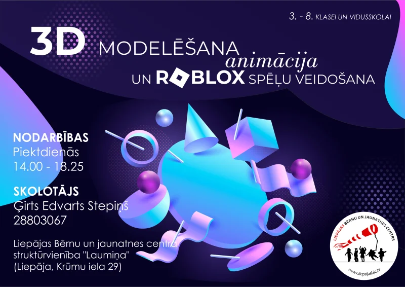 3D, animācija, Roblox spēļu veidošana